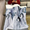 Violetpos Dick Decke Weich Wärme Gemütlich Flanell Fleece Sofadecke Pinguin Tier Schnee Weiß 125 x 200 cm