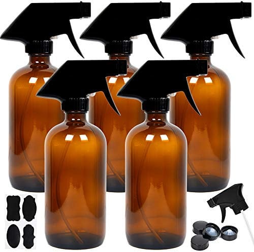 Youngever Lot de 5 Flacons Vaporisateurs Vide en Verre sans BPA, 250ML (Amber)