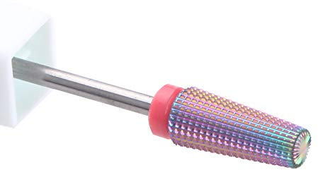 MZCMSL - Broca de carburo 5 en 1 para quitar esmalte de uñas de acrílico o gel, tanto para zurdos como para diestros, uso de rotación bidireccional, broca de 3/32 vástago (fino, arco iris)