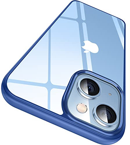 CASEKOO Crystal Clear für iPhone 13 Hülle, iPhone 14 Hülle, [Nie Vergilbung] [Unzerstörbarer Militärschutz] Stoßfeste Kratzfeste Schutzhülle Dünne Handyhülle Transparent Case - Blau