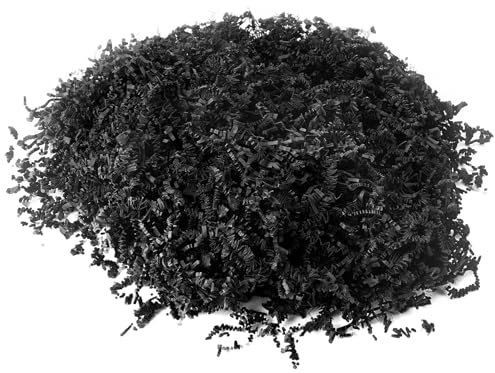 Box.it.pack.it Shredded Crinkle ZigZag Kraft Paper, Black, 500g