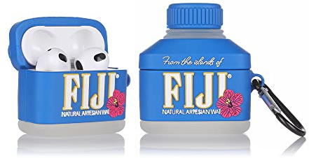 Derhom Silikon Niedliche Lustige Abdeckung Kompatibel mit Apple Airpods 3[Getränkeserie] (Flower Mineral Water)