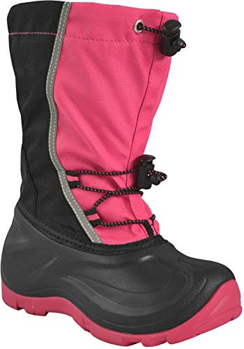 normani Kinderwinterstiefel Snowboots Schneestiefel für Kinder mit herausnehmbaren warmen Thermo Innenschuh Farbe Fuchsia/Schwarz Größe 33 EU