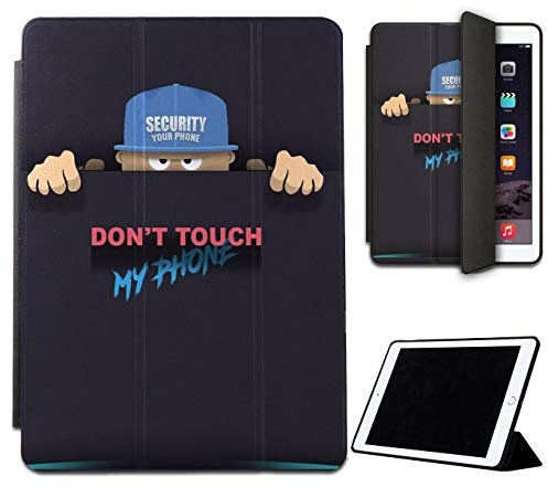 Mixroom - Schutzhülle für Xiaomi Mi Pad 5 / Mi Pad 5 Pro 11 Zoll 2021, faltbar, aus Kunstleder und TPU, mit Standfunktion, Muster Don't Touch My Phone LN724