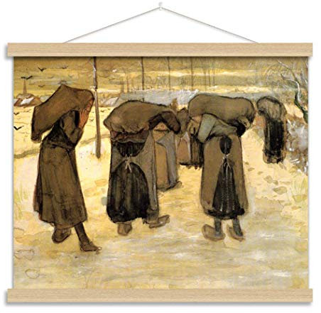 ChuShengQ Berühmte Wandkunst Ölgemälde/Frauen Bergarbeiter Wand-Ölbild Kunstgemälde Poster gespannt gerahmt Kunstwerk für Heimdekoration Geschenk 40 cm