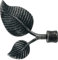 GIRASOLE HOME® Embout double feuille pour barre de rideau de diamètre de 18-20 mm 2 pièces en aluminium (noir et argent)