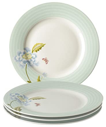 Laura Ashley Heritage Collectables Geschenkset 4 Dessertteller 20 cm Mint Candy Stripe Porzellan