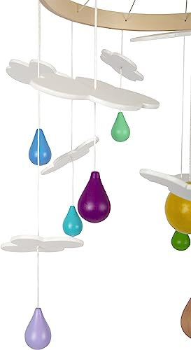 small foot 3D Mobile Regenbogen aus Holz, Dekoration im kindgerechten Design, für Kleinkinder und Babys, 12335