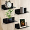 ASANMU Wandregal Schwarz, 4 Stück Regal ohne Bohren Einfaches Erweitern Wandfläche Acryl Regal Badezimmer Wandregal Schweberegal Hängeregal für Wohnzimmer Schlafzimmer Flur Küche Büro Spielzimmer