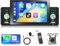 Podofo 1 Din Autoradio mit A-pple Carplay Android Auto Radio, 5 Zoll HD Touchscreen Autoradio mit Bluetooth 5.1/FM/AUX/USB Anschluss Schnelles Aufladen + Rückfahrkamera und Mikrofon