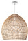 Paco Home Suspension Salon Boho Lampes En Osier Rotin Salle À Manger Lampe Papier E27, Type de lampe:Lampe à suspension - Type 7, Couleur:Créme (Ø40 cm)