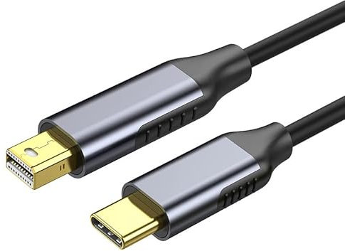 Cable de conversión de vídeo chapado en oro USB tipo C a Mini DisplayPort DP macho de 1,8 m, compatible con 4K a 60 Hz, extensión compatible con MacBook, Samsung, proyector, ordenador portátil