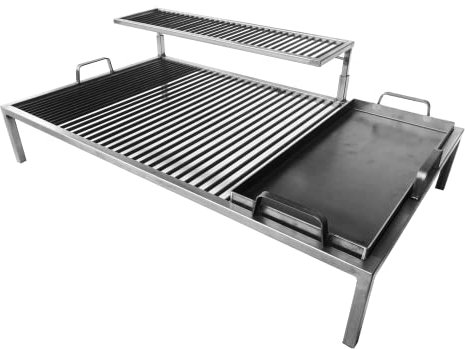 Luxus Argentinischer Grill mit abnehmbaren Eisenmodulen - Iron Argentina Grill - BBQ Parrilla Asado (81,3 x 50,8 cm)