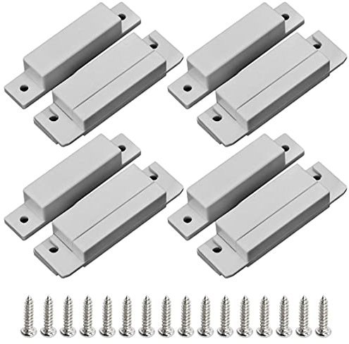 GUUZI 4 Set MC-31B Bianco Interruttore Reed Magnetico con Sensore di Contatto per Porta Cablato NC-NO per Montaggio Superficiale