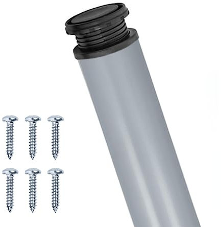 Gedotec Tischbeine Metall Silber matt Eco D 60 mm [EXTREM STABIL] 1 Stück Tischfüße Silber I Tischbeine Höhenverstellbar Höhe 710 mm + 30 mm inkl. Befestigungsmaterial I Schreibtisch Beine