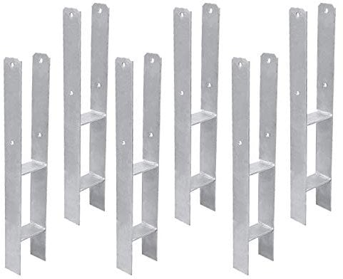 Daromigo H-Pfostenanker 600x60x101mm H-Pfostenträger 8 Stück H-anker für Zaun und Gewächshaus Pfosten mit Befestigungsmaterial Materialstärke 5mm