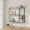 [en.casa] Wandregal Jämijärvi Regal Wandmontage Bücherregal mit 5 Ablagefächern Hängeregal 90 x 100 x 18 cm Schweberegal Stahl Schwarz