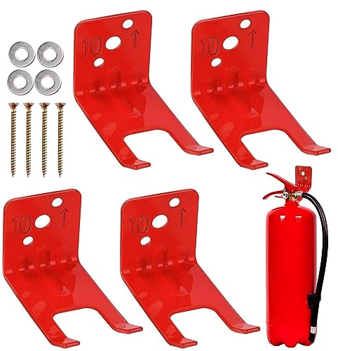 Rosixehird Support pour extincteur - 4 Supports universels pour extincteur,Support d'extincteur Robuste avec Tout Le nécessaire Inclus, supporte Les extincteurs à Poudre sèche ou à CO2