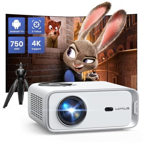 Videoproiettore 5G WiFi Bluetooth,15000 lumen Full HD 1080P WiMiUS Proiettore 4K supportato correzione 4P/4D