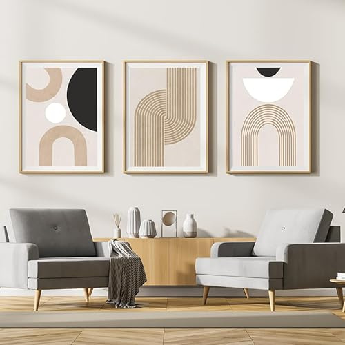 WADBTP Böhmischer Stil Plakatsatz, Modernes Schlafzimmer Wohnzimmer Hintergrund Wanddekoration Plakat, Pflanzen Abstrakte Heimdekoration Malerei, Rahmenlos (Stil 6,50X70CM*3)