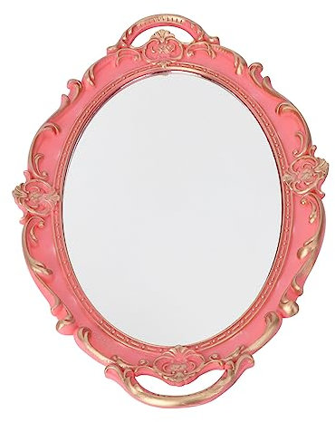 TOPBATHY 1stk Tablett Spiegelablagen Für Waschtische Parfümschalen Für Kommode Desktop- Schreibtischablage Make-up-organizer-platte Antike Kommode Ring Jahrgang Plastik Schmuck Spiegel
