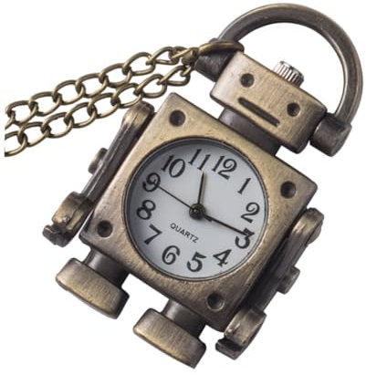 VALICLUD Vintage Robot Taschenuhr Halskette Retro Design Lustige Roboterform Langlebiges Material Als Für Geburtstage Und Festivals Unisex