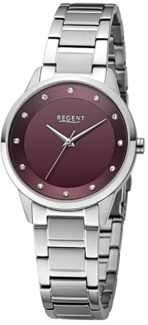 REGENT Damen Armbanduhr Analog Metallarmband Silber UR2252810 Analoguhr