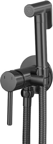 Doccetta per WC Portatile, Spruzzatore per Bidet Portatile, Pistola a spruzzo per lavabo, Kit doccetta per WC per l'igiene Intima, Spruzzatore per Bidet Portatile per WC, Oro (Noir)