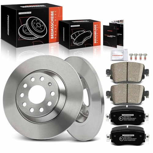 Frankberg Bremsensatz inkl. 2x Bremsscheiben + 4x Bremsbeläge Hinten Kompatibel mit Q3 8UB 8UG Shara.n 7N1 7N2 Alhambr.a 710 711 Replace# 3Q0615601, 2K5698451A