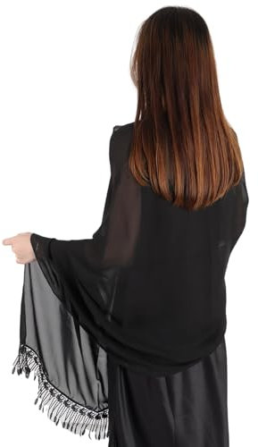 Damen Sheer Chiffon Tücher und Wraps - Elegante Einfarbig Umschlagtuch Schal mit Quaste - Sommer Leicht Schultertuch Stola für Abendkleid, Hochzeit, Alltag
