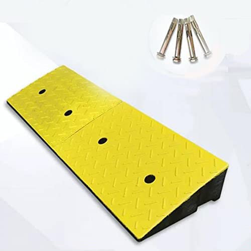 CGCSYZ Rampe aus Gummi, Auffahrtsrampe, 5,1–12,7 cm, Bordsteinrampen, gelbe Schwellenrampe, robuste Laderampe für Gehwege, Garagen, LKWs, Straßen (Größe: 50 x 80 x 17 cm) (gelb, 100 x 30 x 11 cm)