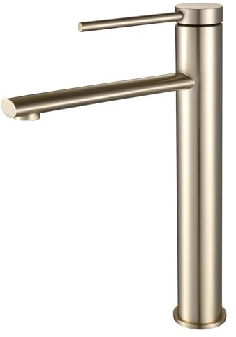PHASAT Robinet de Lavabo Haut Doré, Mitigeur Vasque à Poser, Robinetterie en Acier inoxydable Eau Chaude et Froide Disponible PTMP14G