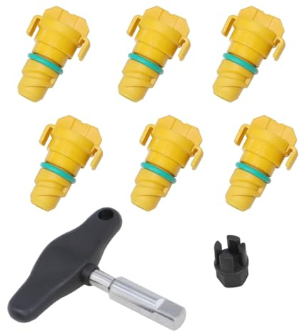 Oil Drain Plug 8 Pack Compatible with Ford F150 Mustang Bronco Edge Lincoln Explorer 2.7, 3.0, 3.5, 5.0 KX6Z6730B KX6Z-6730-B FT4Z-6730-A BC3Z-6730-A with Oil Drain Plug Removal Tool and Adapter