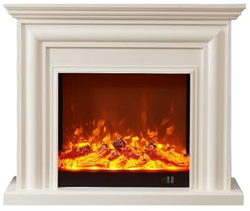 XXAD553TY Kamin TV Schrank Einfache Kamin TV Schrank Hause Wohnzimmer Villa Simulation Flamme Elektrische Kamin Dekoration Kamin(Weiß,1.5)