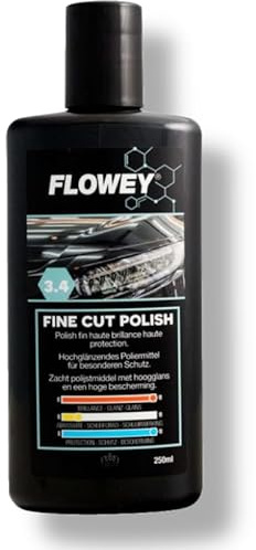 Flowey 3.3 Medium Cut Politur Feinschleifpolitur - Feinschleifpaste zur Kratzerbeseitigung - Mittel abrasive Lackpolitur - entfernt mitteltiefe Lackkratzer & Waschkratzer 250ml
