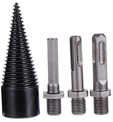 MERRYHAPY 4stücke Spaltholzbohrer Für Bohrmaschine Brennholzspalter Holzbearbeitungswerkzeug Spaltbohrer Set Effizientes Holzspalten Mit -rillen-design