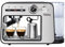 Oliver Voltz Espresso Maschine, 1450W, 15 Bar, 1L, Tassenwärmer, Automatische Abschaltung, Edelstahl/Schwarz