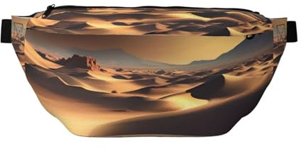 Sahara Desert Crossbody Hüfttasche. Großes Fassungsvermögen, wasserdicht und staubdicht, sicherer Reißverschluss, geeignet für Reisen und Outdoor-Aktivitäten., Siehe Abbildung, Einheitsgröße,