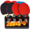 Ping Pong Paddle Halter, Ping Pong Paddle Storage Rack Hold 8 Rackets, 2-in-1 Wall Mount & Countertop Table Tennis Holder for Garage, Game Room, Bar and Men Cave, Black