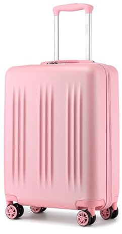 KONO Valigia Trolley 55cm Bagaglio a Mano Piccola Valige Rigida ABS e PC Hardshell Leggero Viaggio Cabina (Rosa, 20)