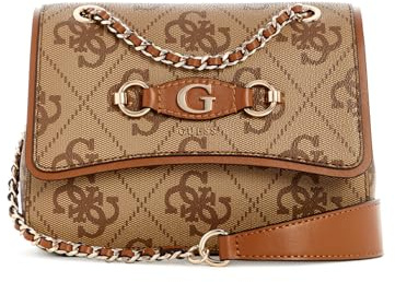 GUESS Izzy Convertible Xbody Flap Bag Latte Logo