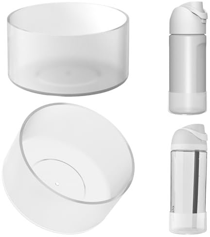 Linkidea 2 Pack Water Bottle Boot Compatible with Owala FreeSip 16oz, FreeSip Tritan 25oz, Silicone Anti-Slip Bottle Bottom Bumper Protector (Clear White)