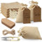 32 Stück Stoffbeutel Klein 9.5x13.5cm, Säckchen zum Befüllen, Jute Säckchen mit Kordelzug, Kleine Jutesäckchen, Geschenksäckchen mit DIY-karten, Leinensäckchen für Schmuck Handwe