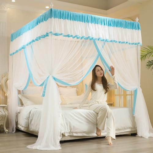 Bettvorhang, Himmelbett, Netz, doppellagig, Prinzessinnen-Vorhang, Baldachin (C 180 x 200 cm)