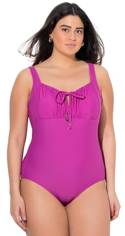 Ulla Popken Bañador, Plisado, Aros, sin Rellenos Blandos, Material Reciclado orquídea 50 836182810-50