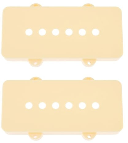 LT Easiyl 2 Stück 51,3 Mm Tonabnehmerabdeckungen Kompatibel mit Fender Jazzmaster-Gitarren Cremefarben/gelb