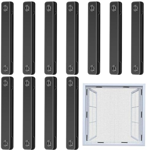 Magnetic Screen Closure, Adhesive Magnet Strip, Black & White, Window Entryway Sealing, 12 Pieces Flexible Set, Staircase School Dorm Cafe Use, Restaurant RV Attic Door Frame Hardware