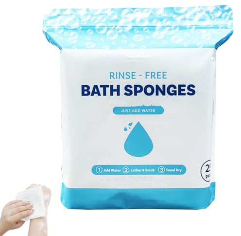 25 Large Rinse-Free Bathing Wipes for Adults, 2025 New Bath Sponges No Rinse wipes, Disposable Washcloths Shower Wipes for Adults, for Travel Elderly Gym Camping (1)