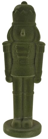 Nussknacker „Villa Eleonore“ 51 cm – Weihnachtsfigur im Samt-Look | Große Nussknacker-Deko grün mit goldfarbenen Akzenten | Hochwertige Weihnachtsdekoration aus Polystein & Samt