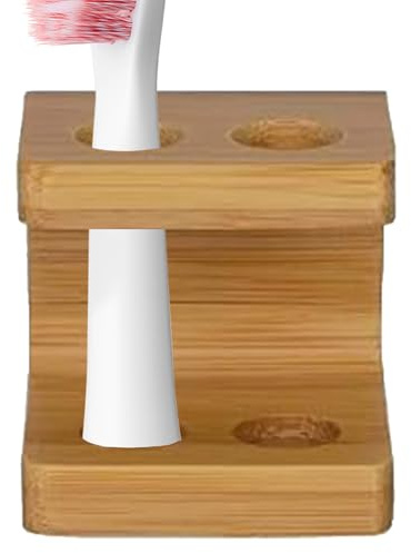 Porte-brosse à dents en bambou - 2/3/4 trous - Rangement en bois - Étagère électrique pour tête de brosse de salle de bain - Support de rangement multi-trous durable - Organisateur de brosses à dents